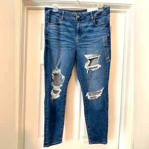 American Eagle Hi-Rise Destroyed Jeggings - size 16S
